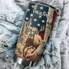 Load image into Gallery viewer, 1PC American Deer Hunting games Customize name Stainless Steel Tumbler Cup - Personalized Hunting gift NQS1022