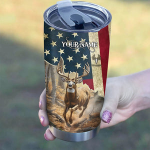 1PC American Deer Hunting games Customize name Stainless Steel Tumbler Cup - Personalized Hunting gift NQS1022