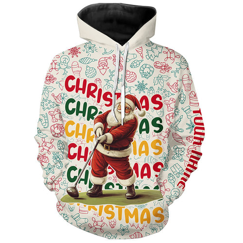 Funny Christmas Santa Golf Hoodies custom golf outfits, personalized Christmas golf gifts NQS8998