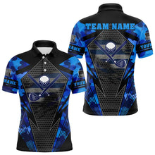 Load image into Gallery viewer, Blue Camo Golf Polo Shirts For Men Custom best mens golf wear, golfing gifts NQS9734