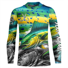 Load image into Gallery viewer, Mahi Mahi (Dorado) Fishing scales custom UV protection long sleeves fishing shirts for Men, Women NQS7882