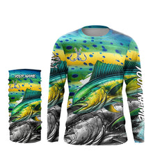 Load image into Gallery viewer, Mahi Mahi (Dorado) Fishing scales custom UV protection long sleeves fishing shirts for Men, Women NQS7882