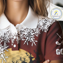 Load image into Gallery viewer, Christmas Golf Polo Shirts For Women Custom Ladies Golf Outfit, Christmas Golf Gifts NQS10926