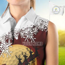 Load image into Gallery viewer, Christmas Sleeveless Golf Polo Shirts For Women Custom Ladies Golf Outfit, Christmas Golf Gifts NQS10926