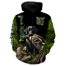 Load image into Gallery viewer, Black Labrador Retriever Duck Hunting Waterfowl green camo Shirts, Personalized Duck Hunting shirts NQS632