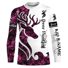 Load image into Gallery viewer, Deer Hunting Pink Camo Customize Name 3D All Over Printed Shirts Personalized Hunting gift For Women NQS630