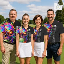 Load image into Gallery viewer, Colorful Skull Golf jerseys Black Golf polo shirts For Women Custom Team ladies golf clothes NQS11318
