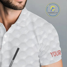 Load image into Gallery viewer, Pink glitter Leopard skin pattern custom name white Mens golf polo shirts, team golf tops for men NQS11526
