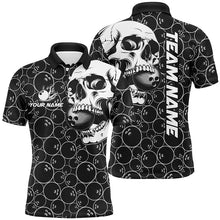 Load image into Gallery viewer, Black Bowling camo white Skull bowling shirt for Men custom bowling team jersey, gifts for bowlers NQS9014