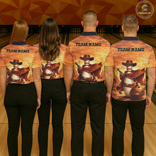 Load image into Gallery viewer, Custom Funny Desert Bowling Cowboy gun bowling team shirts For Men, Bowling Polo, 1/4 zip jerseys NQS11536