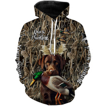 Load image into Gallery viewer, Duck Hunting dog Labrador Retriever Camo Waterfowl Custom Name 3D hunting shirts NQS745