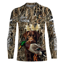 Load image into Gallery viewer, Duck Hunting dog Labrador Retriever Camo Waterfowl Custom Name 3D hunting shirts NQS745