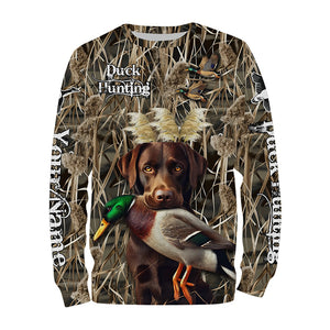 Duck Hunting dog Labrador Retriever Camo Waterfowl Custom Name 3D hunting shirts NQS745