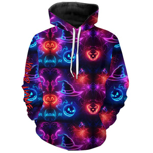 Vibrant neon witch hat pumpkin Halloween Golf Hoodies Custom golf attire for men women NQS8558