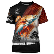 Load image into Gallery viewer, Redfish puppy drum fishing scales Custom name performance anti UV long sleeve fishing shirts jerseys NQS3666