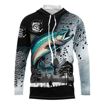 Load image into Gallery viewer, Chinook Salmon ( King salmon) Fishing scale Customize name performance long sleeves fishing shirts NQS909