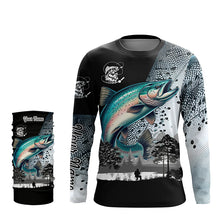 Load image into Gallery viewer, Chinook Salmon ( King salmon) Fishing scale Customize name performance long sleeves fishing shirts NQS909