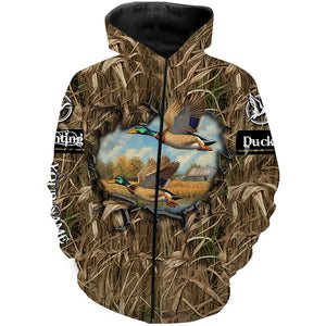 Duck hunt camouflage Customize Name 3D All Over Printed duck hunting Shirts NQS1053