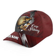 Load image into Gallery viewer, Carp fishing camo hats for men, women custom baseball best Carp fishing hat | Red NQS8794