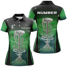 Load image into Gallery viewer, Gradient Green Light Women disc golf polo shirts custom disc golf outfit, ladies disc golf apparel NQS7359