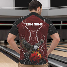 Load image into Gallery viewer, Men&#39;s bowling Polo, Quarter Zip shirts Custom Eagle bowling lightning storm team league jerseys | Red NQS9781