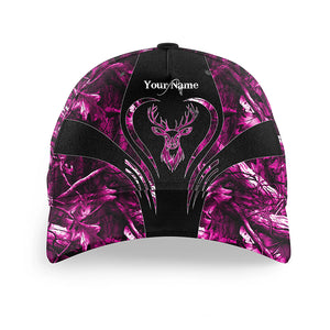 Deer hunting pink camo Custom hunting hat Unisex Hunting Baseball Angler hat cap NQS1890