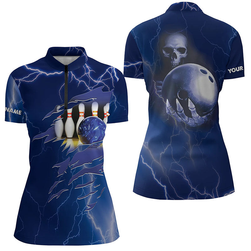 Custom bowling shirt for women – personalized team jersey front view