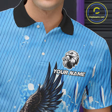 Load image into Gallery viewer, Blue Eagle Bowling Polo, Quarter Zip Shirt For Men Custom Team Bowling jerseys, Gift For Bowlers NQS11339