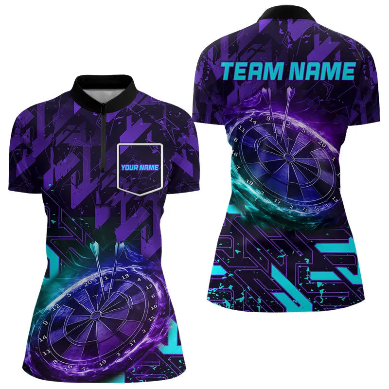 Women Darts shirts Custom purple blue Darts Team Jerseys Darts gifts NQS9449