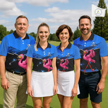 Load image into Gallery viewer, Funny Flamingo Blue Women Golf Polo Shirts Custom Flamingo Team ladies golf tops, funny golf gifts NQS11676