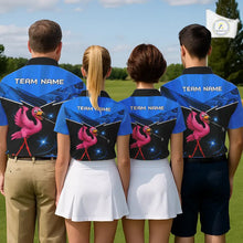 Load image into Gallery viewer, Funny Flamingo Blue Women Golf Polo Shirts Custom Flamingo Team ladies golf tops, funny golf gifts NQS11676