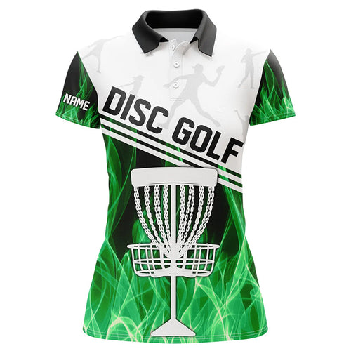 Green Flame Women disc golf polo shirts custom disc golf jerseys disc golf shirt NQS8370