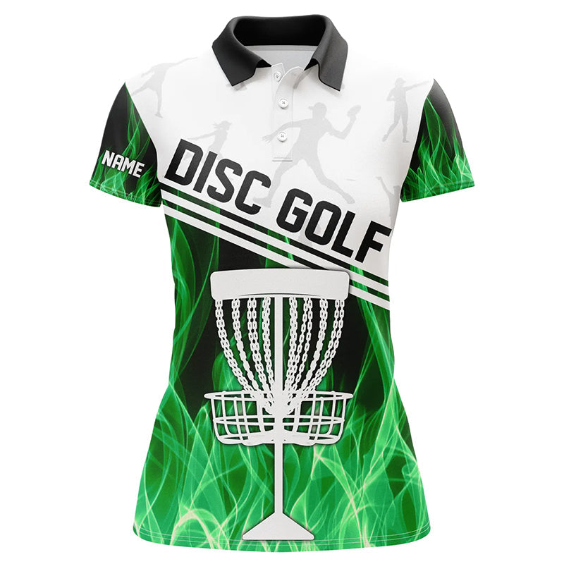 Green Flame Women disc golf polo shirts custom disc golf jerseys disc golf shirt NQS8370