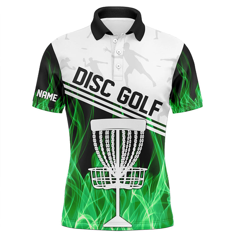 Green Flame Men disc golf polo shirts custom disc golf jerseys disc golf shirt NQS8370