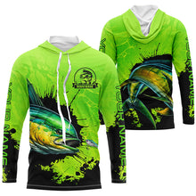 Load image into Gallery viewer, Personalized Mahi mahi fishing Performance long sleeve Fishing Shirt, Dorado fishing jerseys | Green NQS6921