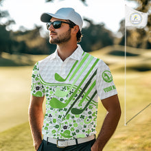 Load image into Gallery viewer, Personalized Funny Golf beer Green clover pattern golf clubs St Patrick&#39;s Day golf polo shirt for men NQS11144