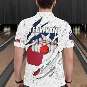 Personalized Texas Flag Grunge pattern Bowling Shirts For Men Custom Texas Bowling Team Jerseys NQS9468