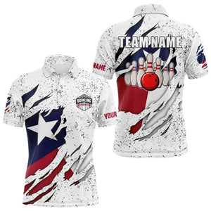 Personalized Texas Flag Grunge pattern Bowling Shirts For Men Custom Texas Bowling Team Jerseys NQS9468