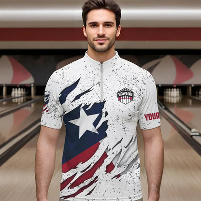 Personalized Texas Flag Grunge pattern Bowling Shirts For Men Custom Texas Bowling Team Jerseys NQS9468