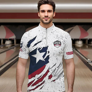 Personalized Texas Flag Grunge pattern Bowling Shirts For Men Custom Texas Bowling Team Jerseys NQS9468