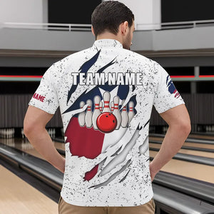 Personalized Texas Flag Grunge pattern Bowling Shirts For Men Custom Texas Bowling Team Jerseys NQS9468