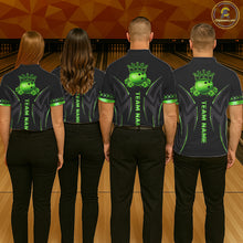 Load image into Gallery viewer, Black and Green clovers St Patrick's Day Bowling Shirts for Men Custom Bowling Team jerseys NQS11692