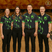 Load image into Gallery viewer, Black and Green clovers St Patrick's Day Bowling Shirts for Men Custom Bowling Team jerseys NQS11692