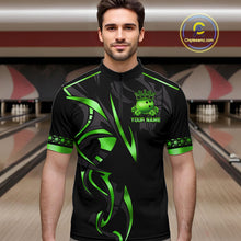 Load image into Gallery viewer, Black and Green clovers St Patrick's Day Bowling Shirts for Men Custom Bowling Team jerseys NQS11692