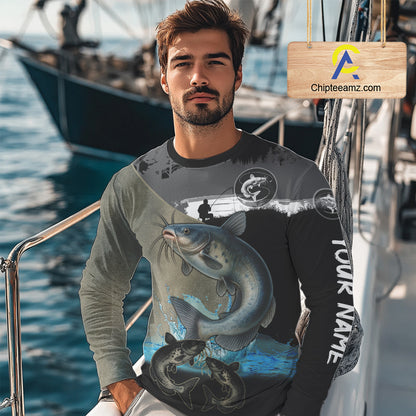 Catfish fishing scales customize performance long sleeves Fishing shirts, Catfish fishing jerseys NQS11562
