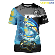 Load image into Gallery viewer, Marlin fishing scales customize performance long sleeves Fishing shirts, Marlin fishing jerseys NQS11563