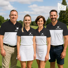 Load image into Gallery viewer, Black and White Golf Polo shirts For Men Custom golf attire for men, best golf gifts for men NQS11702