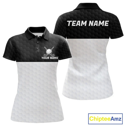 Black and White Golf Polo shirts For Women Custom golf attire for ladies, best golf gifts for women NQS11702