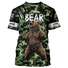 Load image into Gallery viewer, Bear hunter big game hunting green camouflage Customize Name 3D All Over Printed Shirts NQS4008