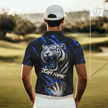 Load image into Gallery viewer, Black and Blue Lightning thunder Tiger Golf Polo shirts for men custom Tiger team golf shirts NQS11574